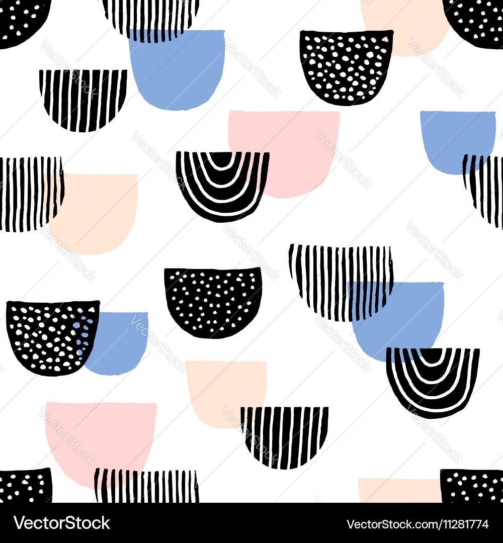 Hand Drawn Seamless Pattern Royalty Free Vector Image