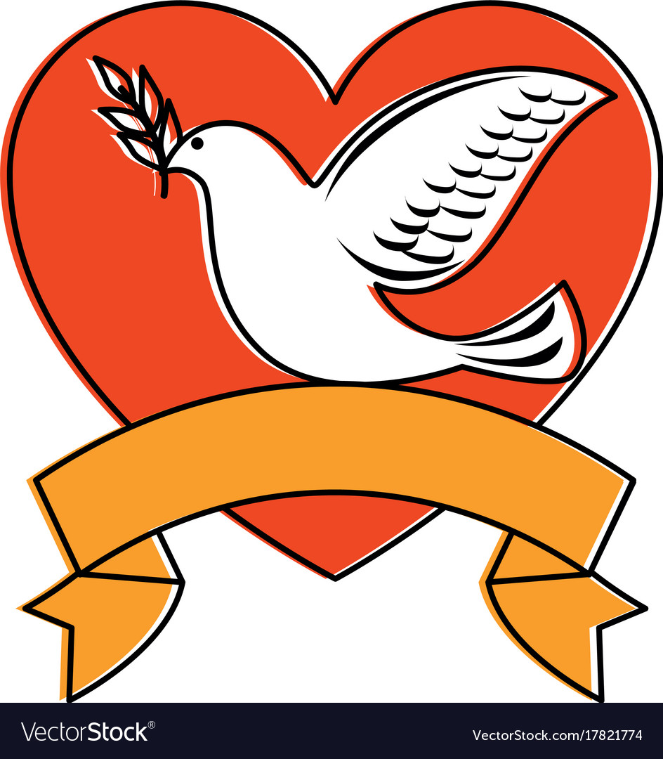 Heart with dove of peace icon Royalty Free Vector Image