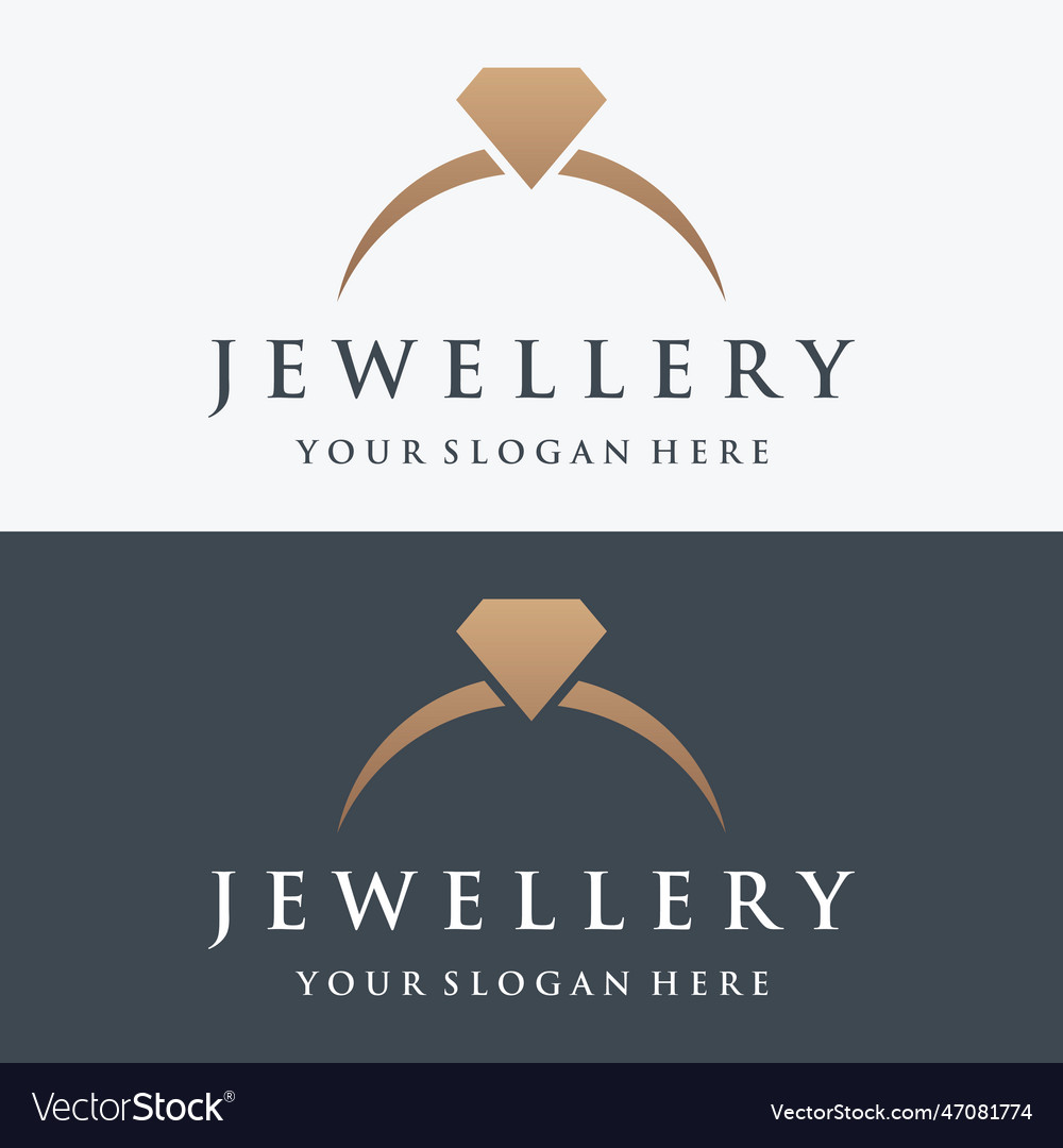 Jewelry Ring Abstract Logo Template Design Vector Image