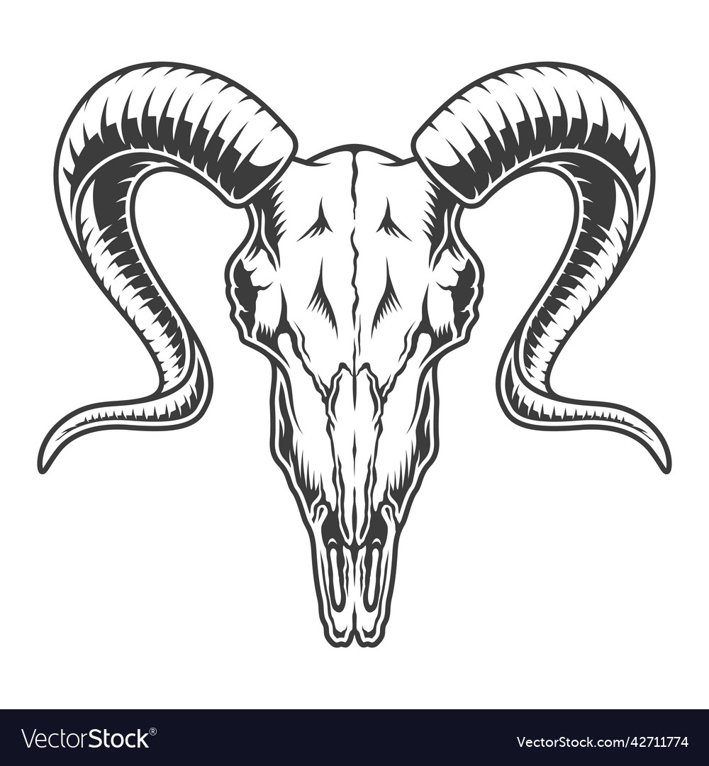 Monochrome goat icon Royalty Free Vector Image