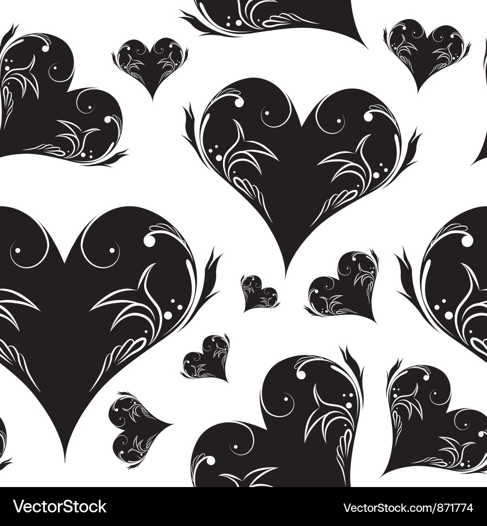 Seamless pattern with hearts Royalty Free Vector Image