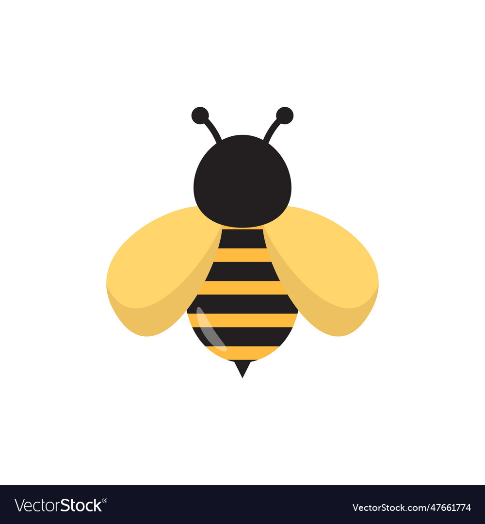 Simple bee with a flat style Royalty Free Vector Image