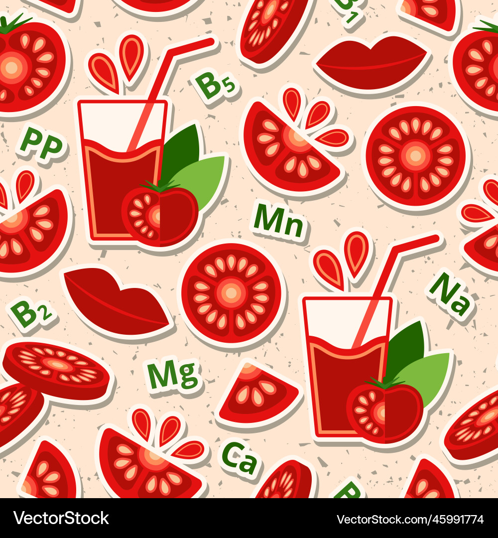 Tomato seamless pattern Royalty Free Vector Image