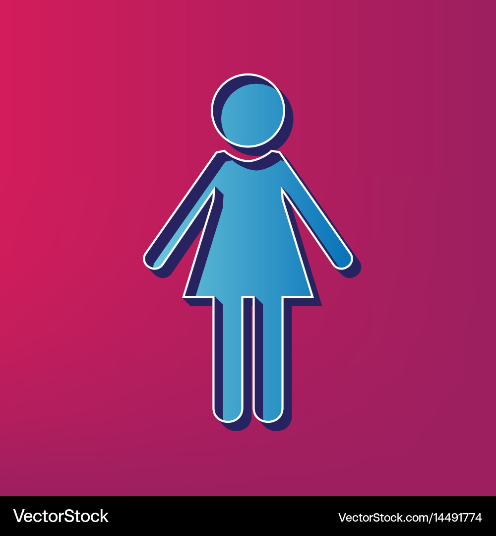 Woman sign blue 3d printed Royalty Free Vector Image