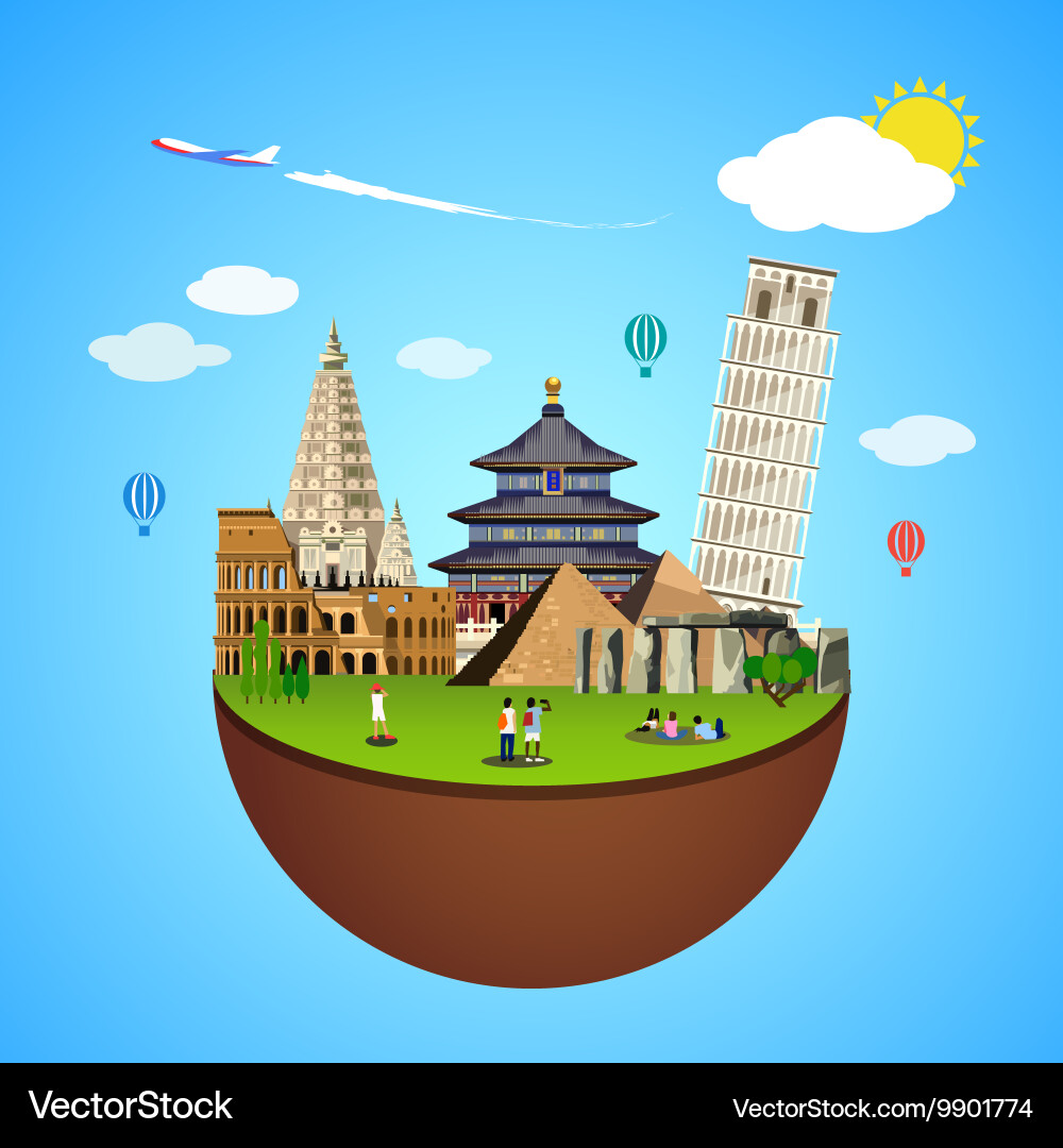 World landmarks concept Royalty Free Vector Image