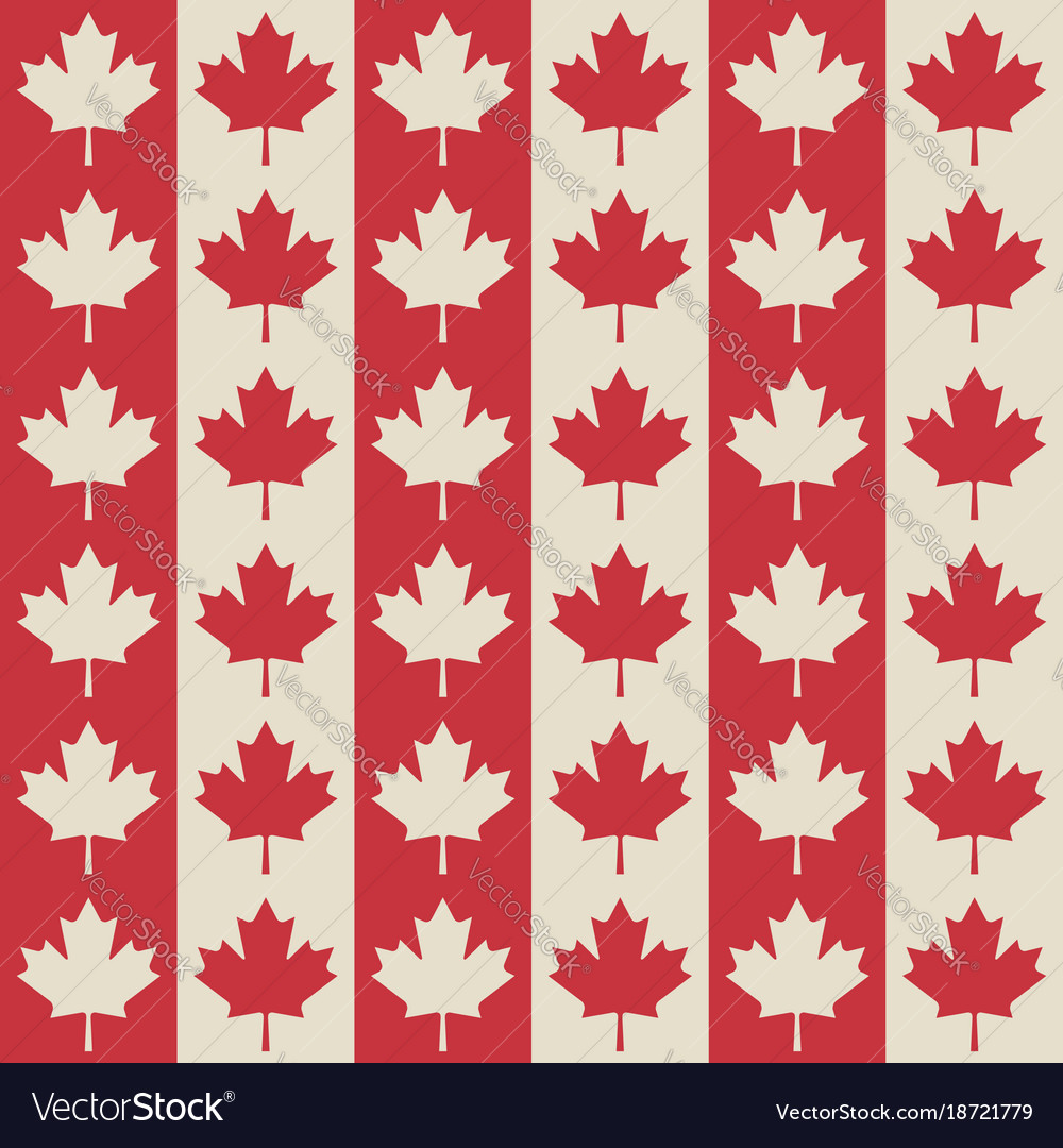 Canadian flag symbols seamless pattern