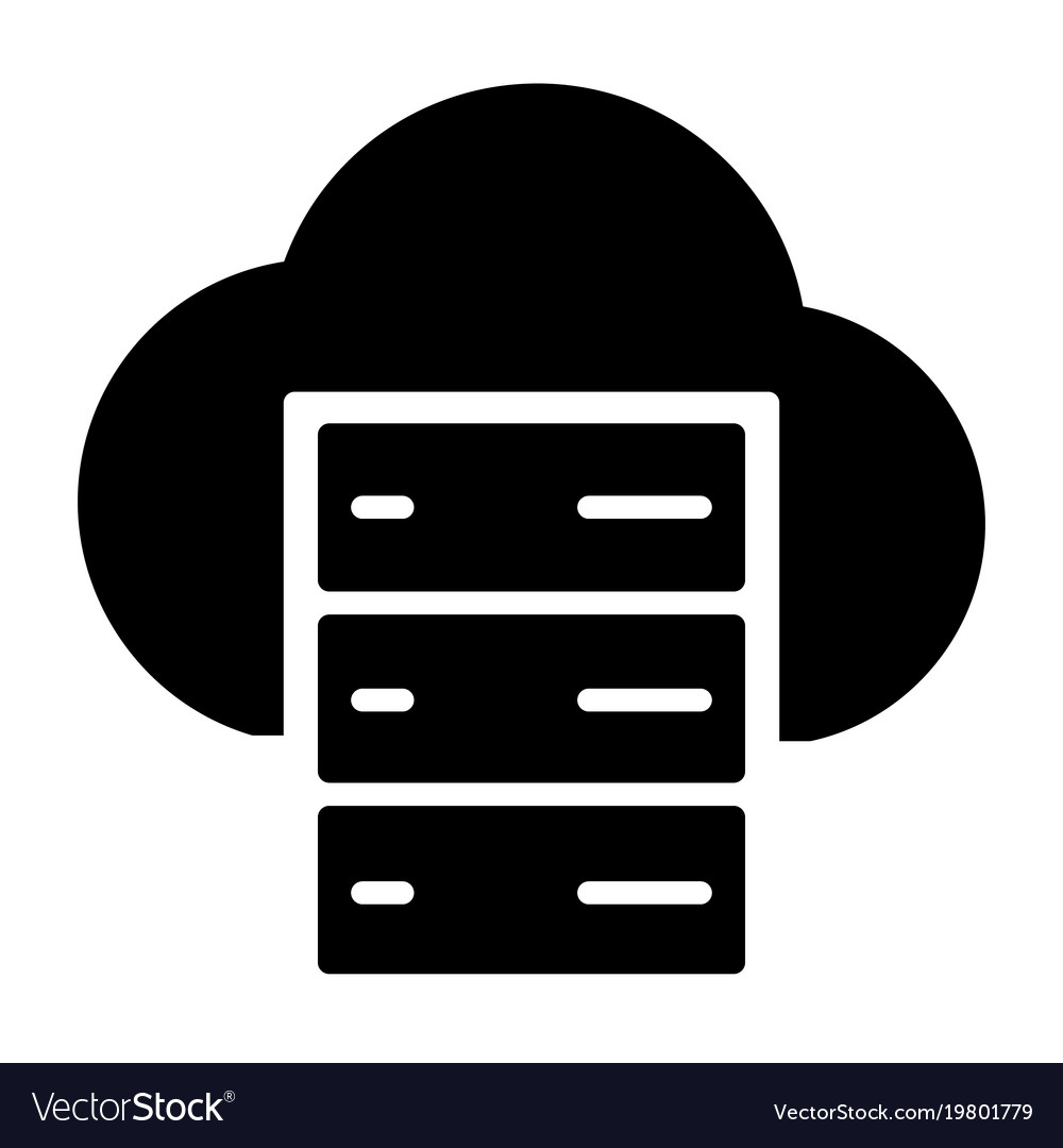 cloud server line icon simple minimal pictogram vector image