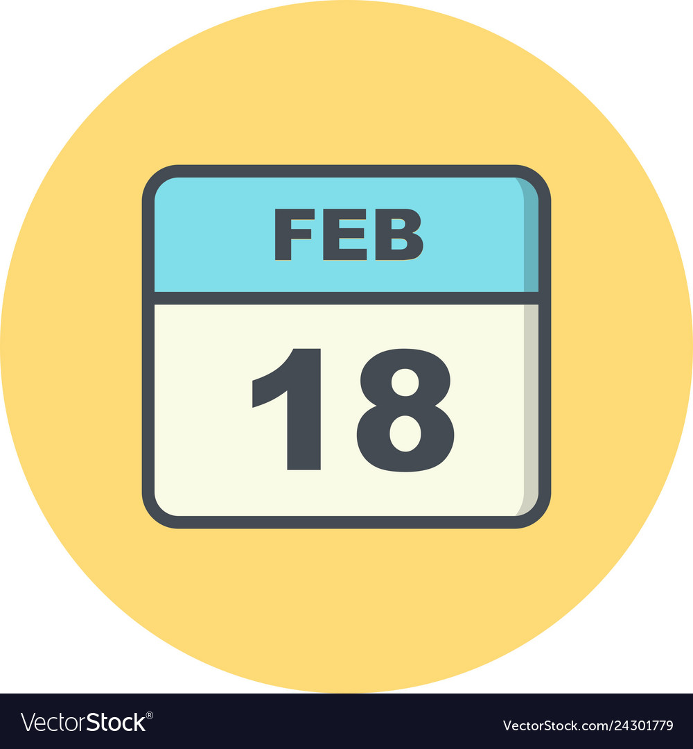 february-18th-date-on-a-single-day-calendar-vector-image