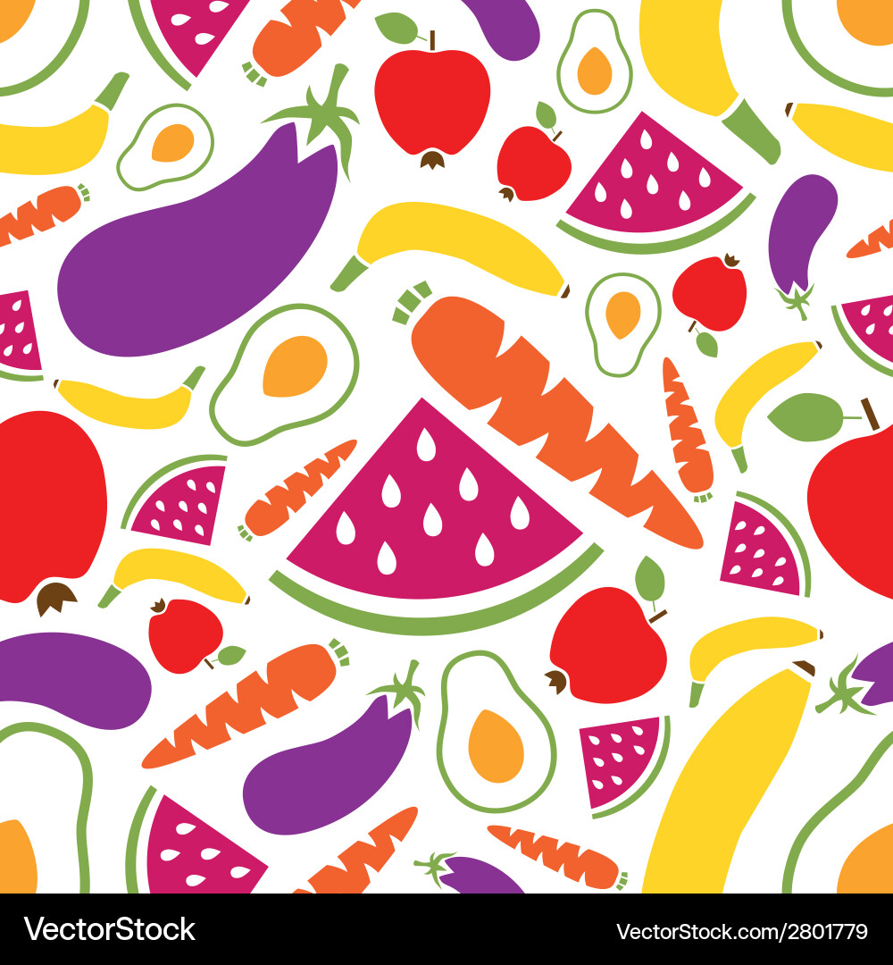 Fruits and vegetables seamless pattern Royalty Free Vector