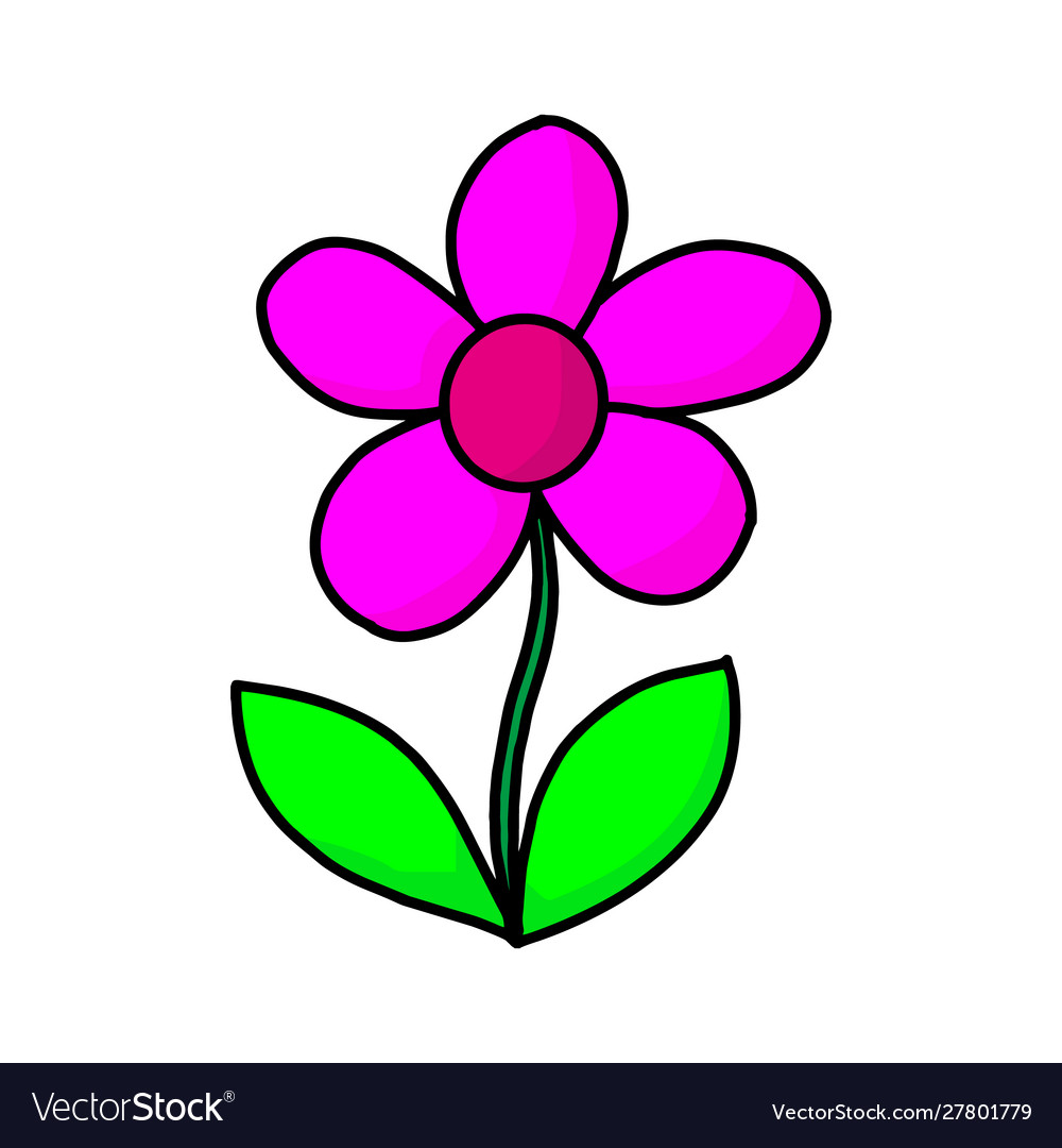 Graphical flower black flower contour flower Vector Image