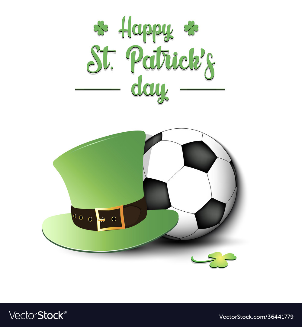 Happy st patricks day and soccer ball Royalty Free Vector