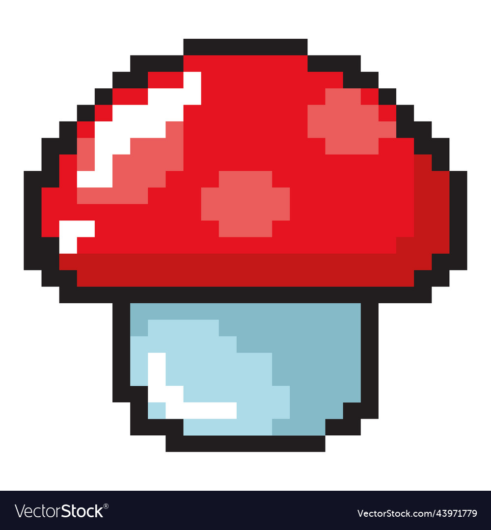 Mushroom pixel art Royalty Free Vector Image - VectorStock