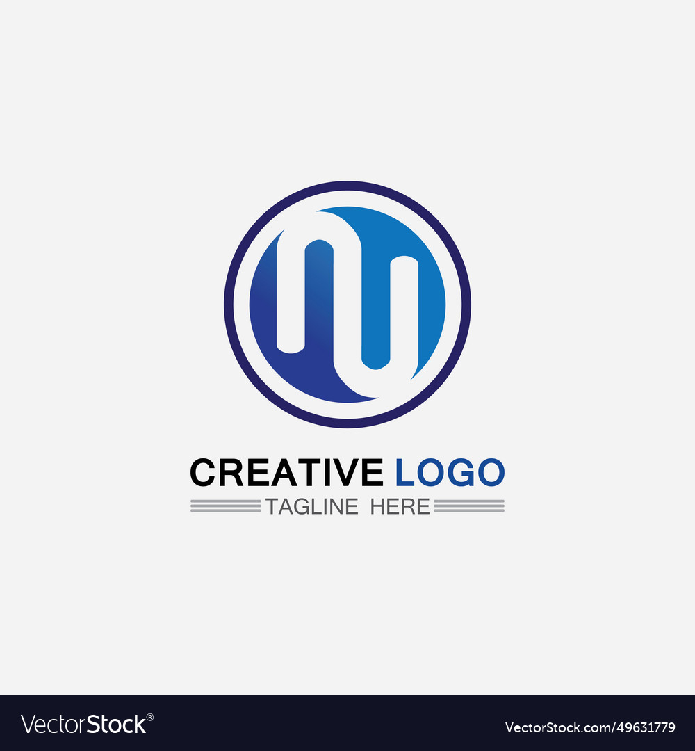 N logo font company business and letter Royalty Free Vector