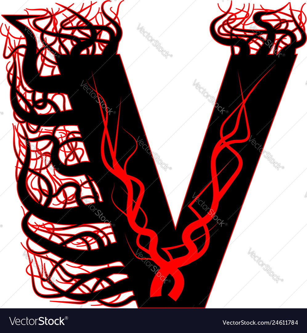 Alphabet abc letter v Royalty Free Vector Image