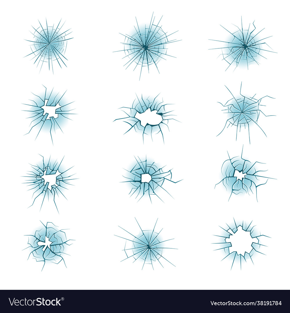 Cracked glass smashing surface edges dangerous Vector Image