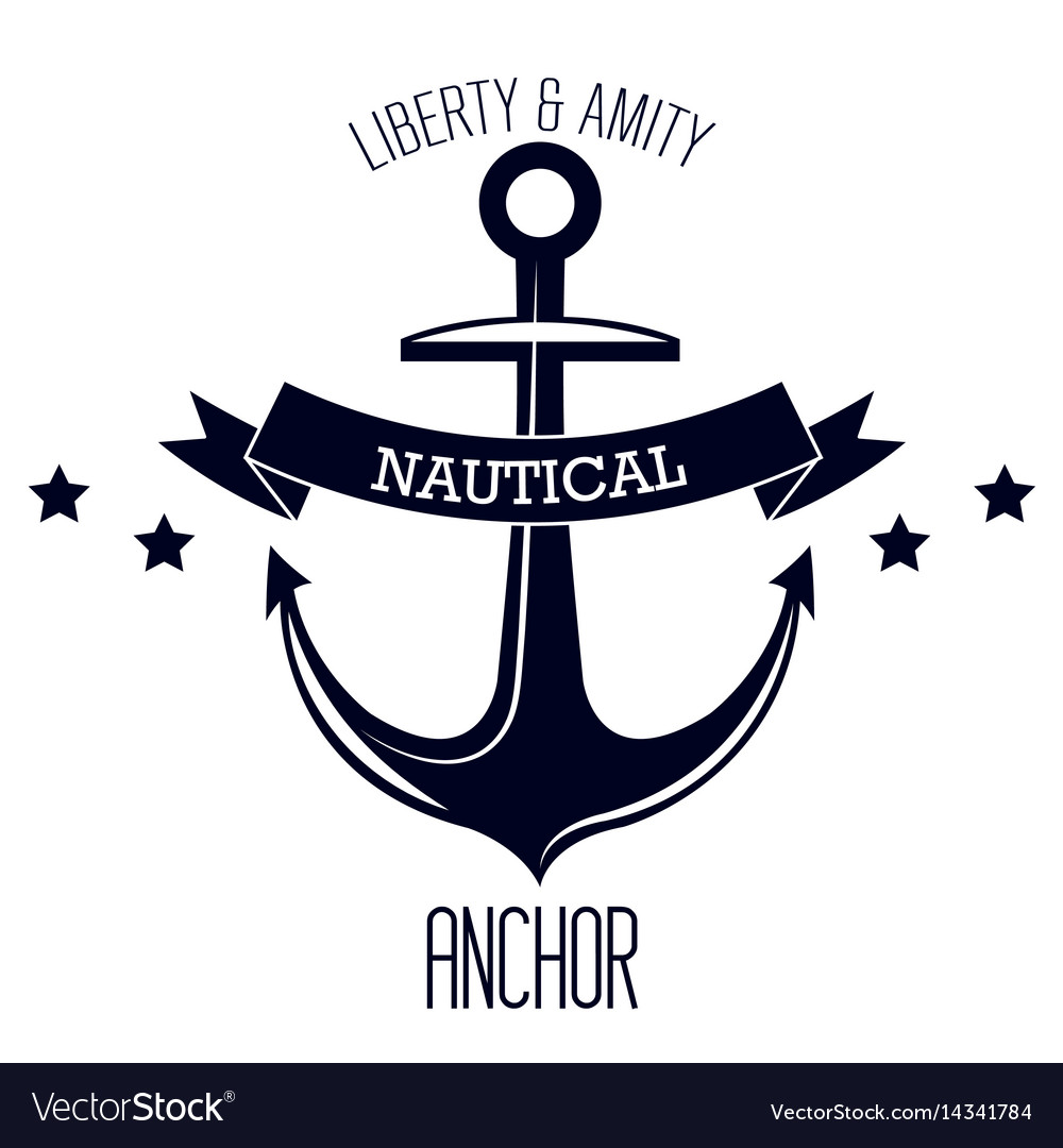 Icon nautical label emblem isolated Royalty Free Vector