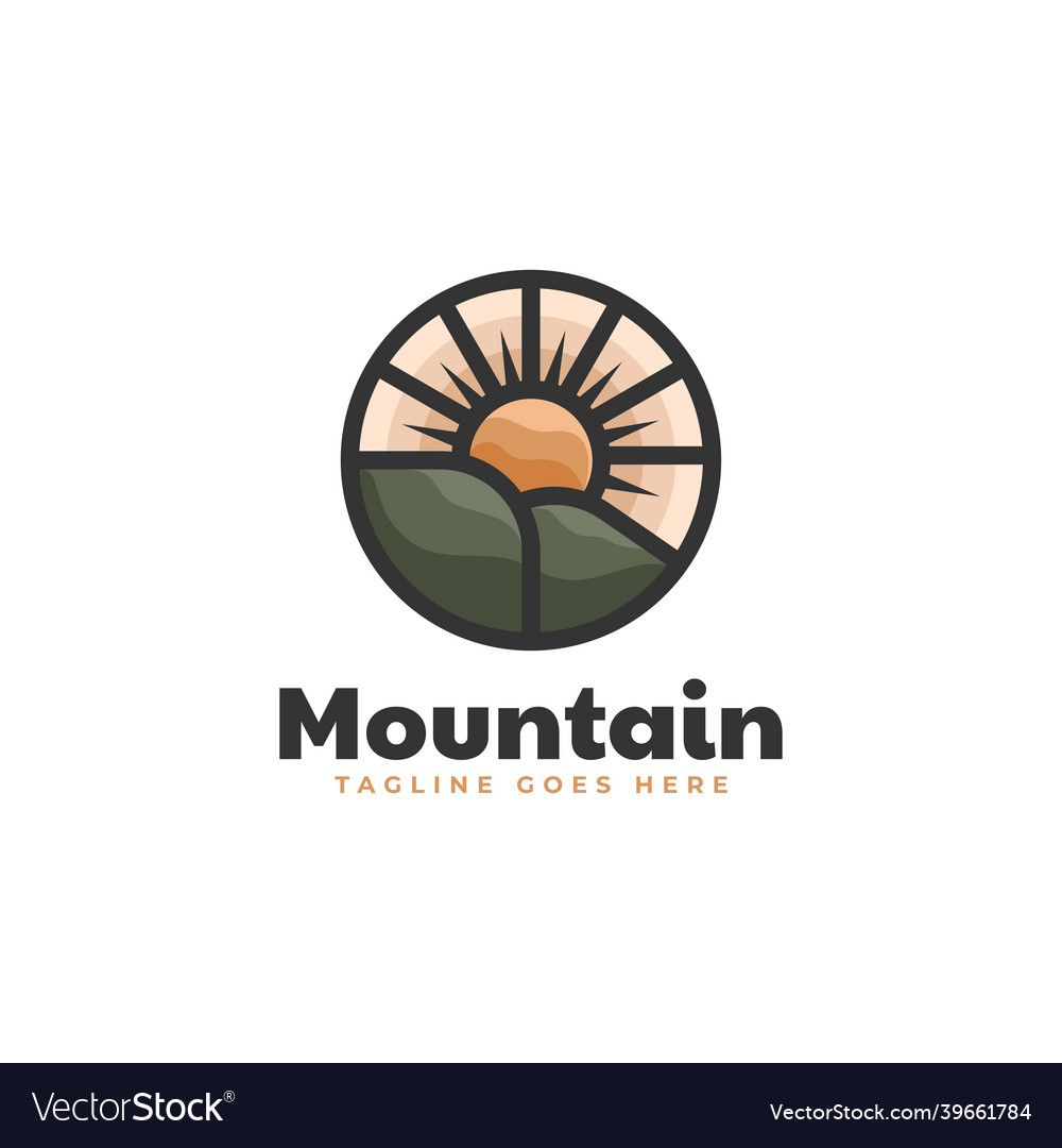 Logo mountain simple mascot style Royalty Free Vector Image