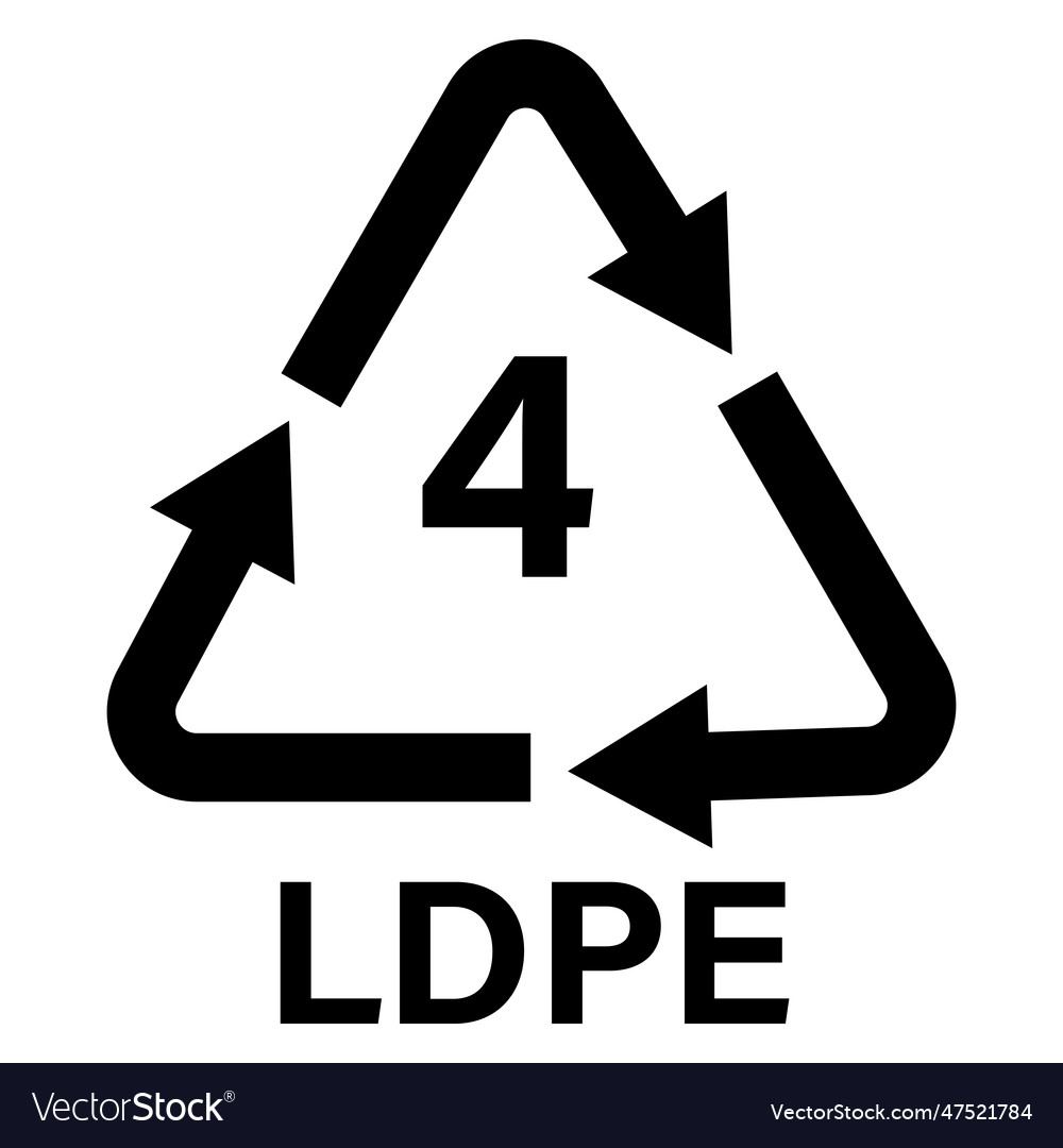 Plastic recycling symbol ldpe 4 Royalty Free Vector Image