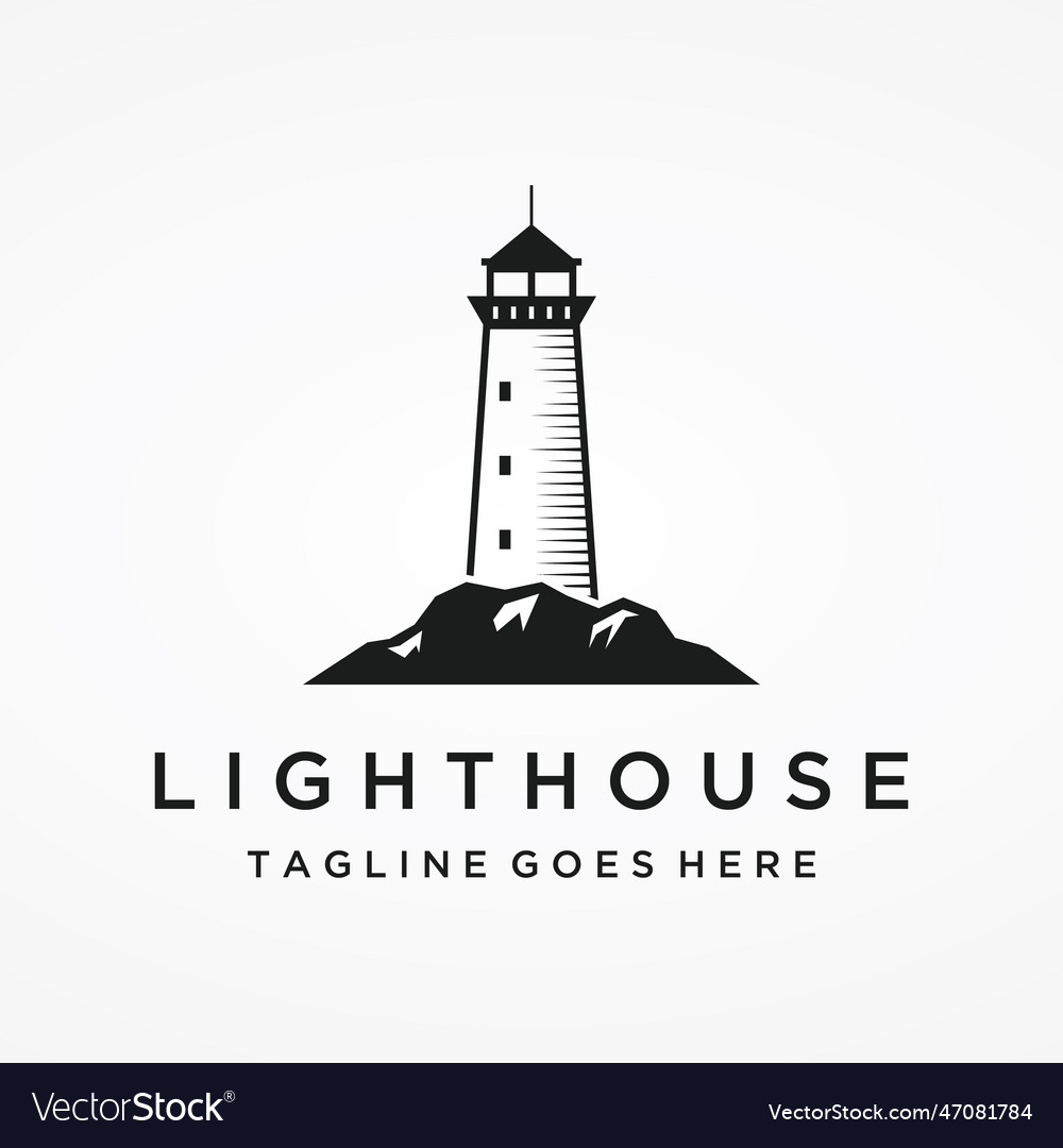 Sea lighthouse tower building creative logo Vector Image