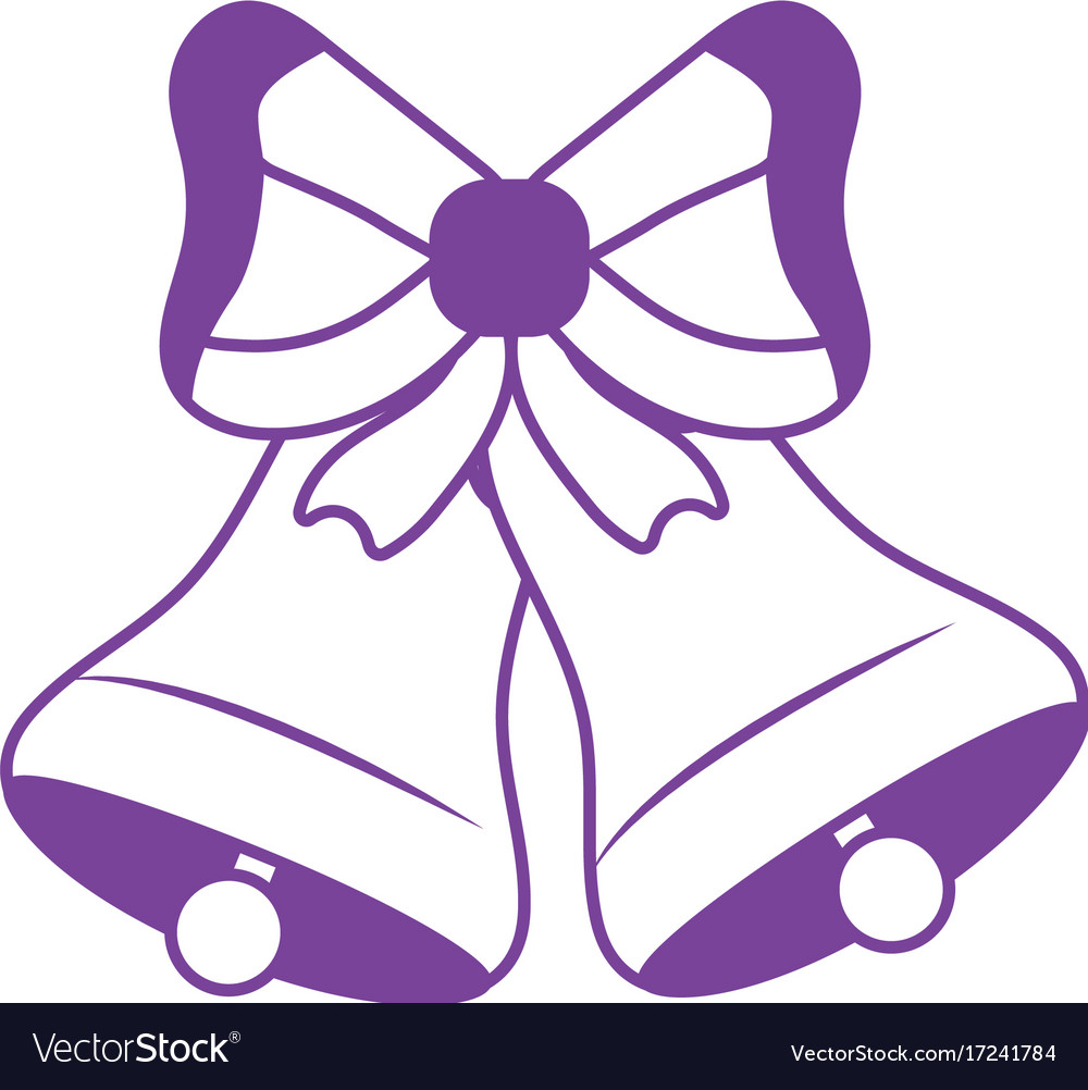 Silhouette bells with ribbon bow decoration design