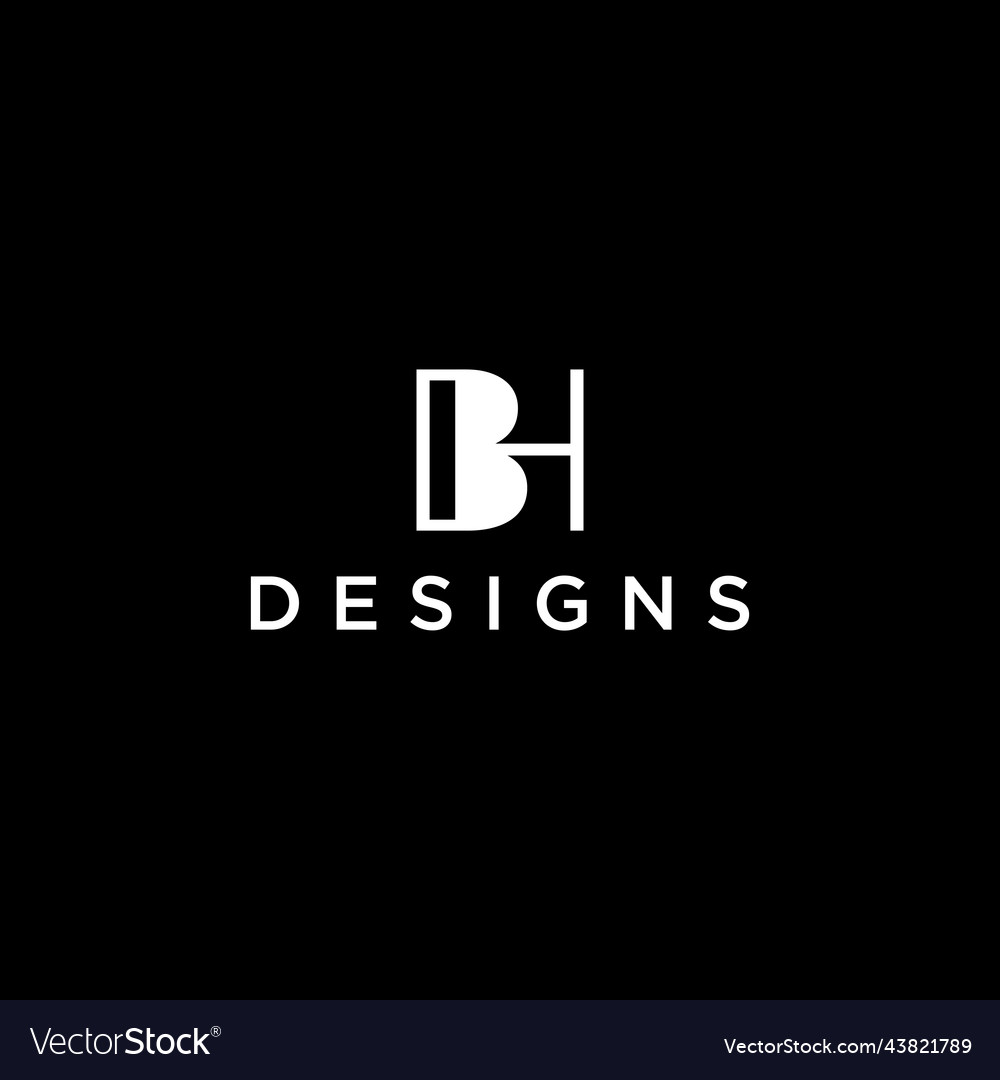 Bh hb creative logo design Royalty Free Vector Image