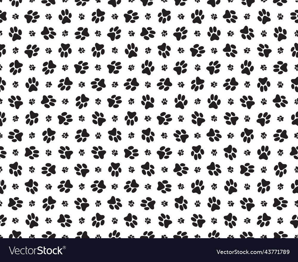 Dogs paws seamless pattern vector image Dogs paws seamless pattern