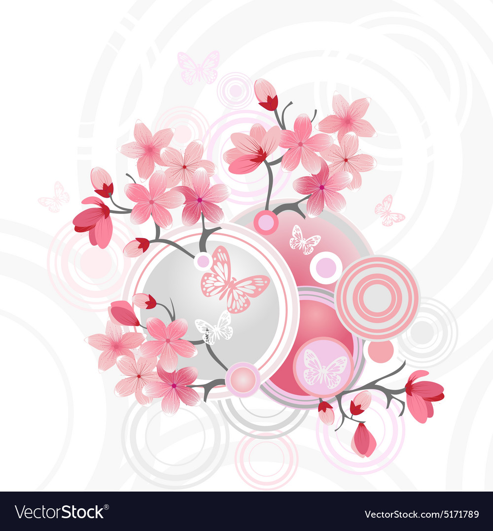 Japanese cherry blossom for your design Royalty Free Vector