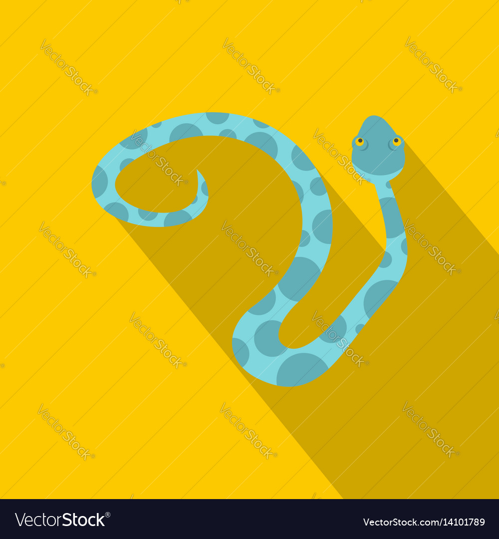 Light blue spotted snake icon flat style Vector Image