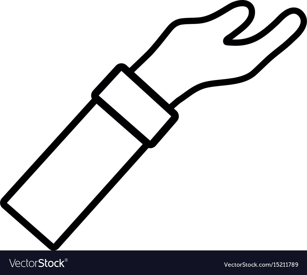 Line man arm hand up icon Royalty Free Vector Image