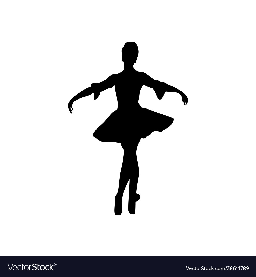 Silhouette a ballerina on a large stage Royalty Free Vector