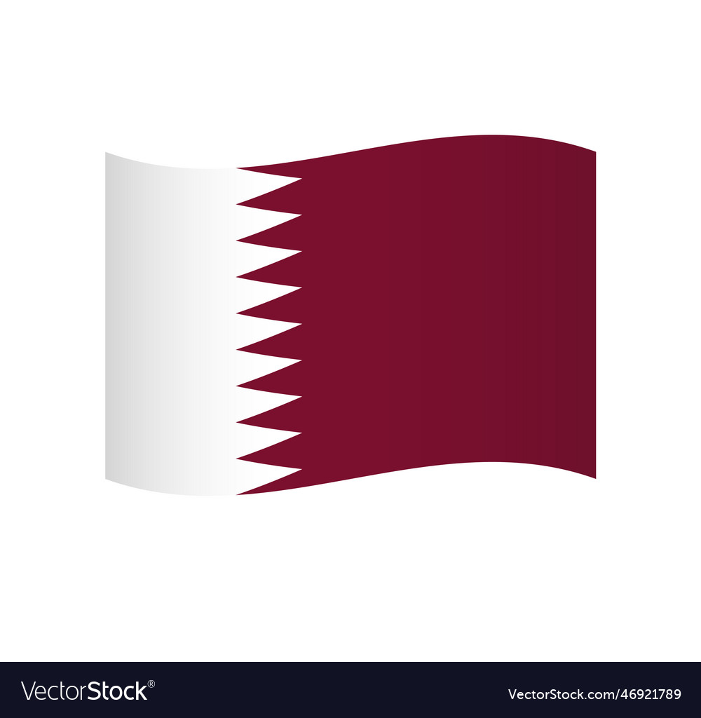 Wavy flag of qatar Royalty Free Vector Image - VectorStock