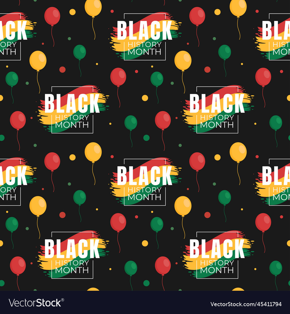 Black History Month Seamless Pattern Of African Vector Image Black History Month Seamless Pattern Of African Vector Image
