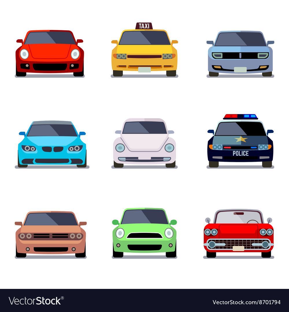 Stacked travelling cars frontal view icon