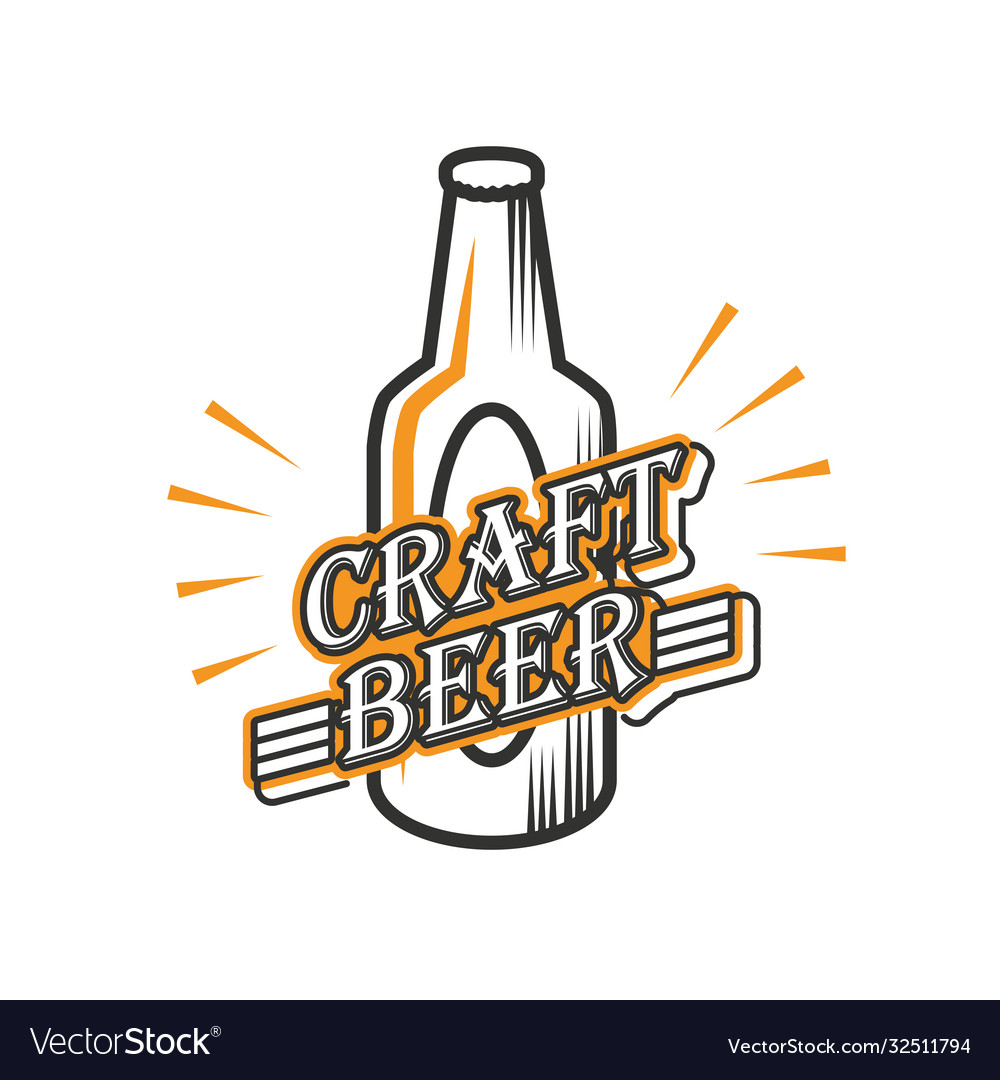 Craft beer festival bottled Royalty Free Vector Image