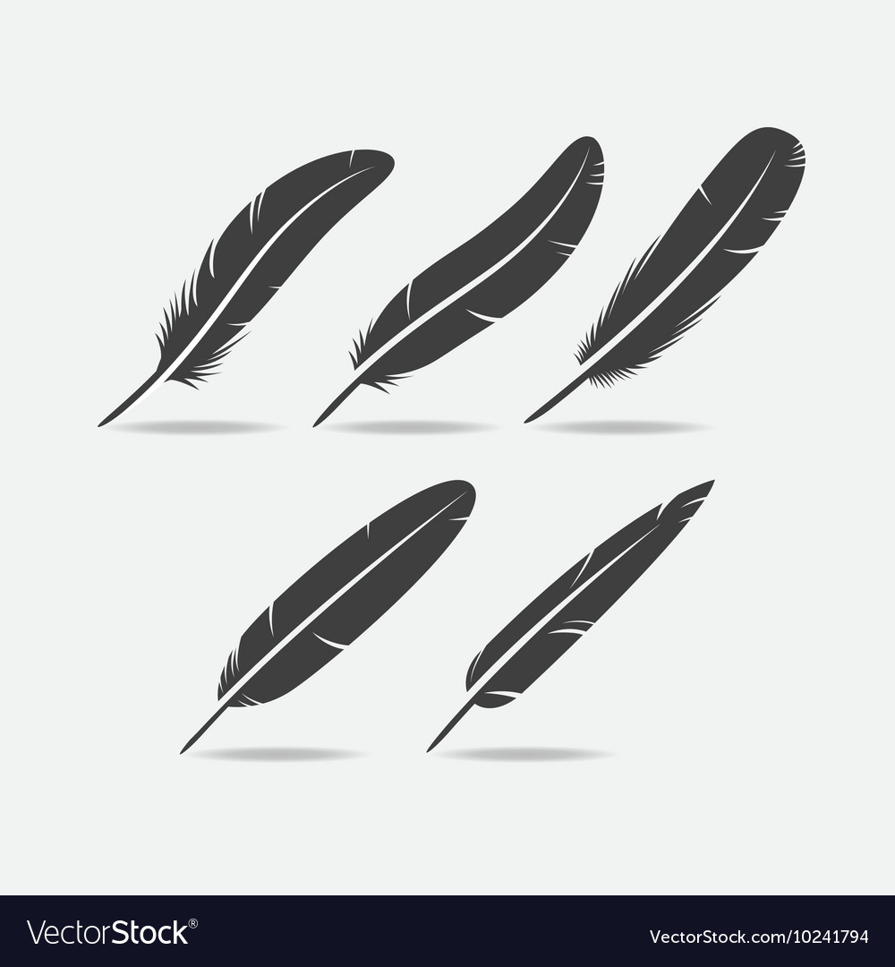 Feather black icon Royalty Free Vector Image - VectorStock