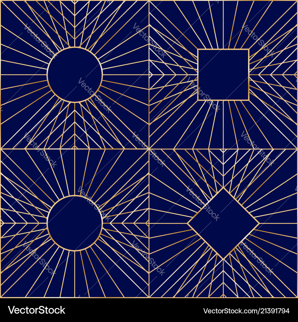 Golden wire backgrounds frame set art deco style Vector Image