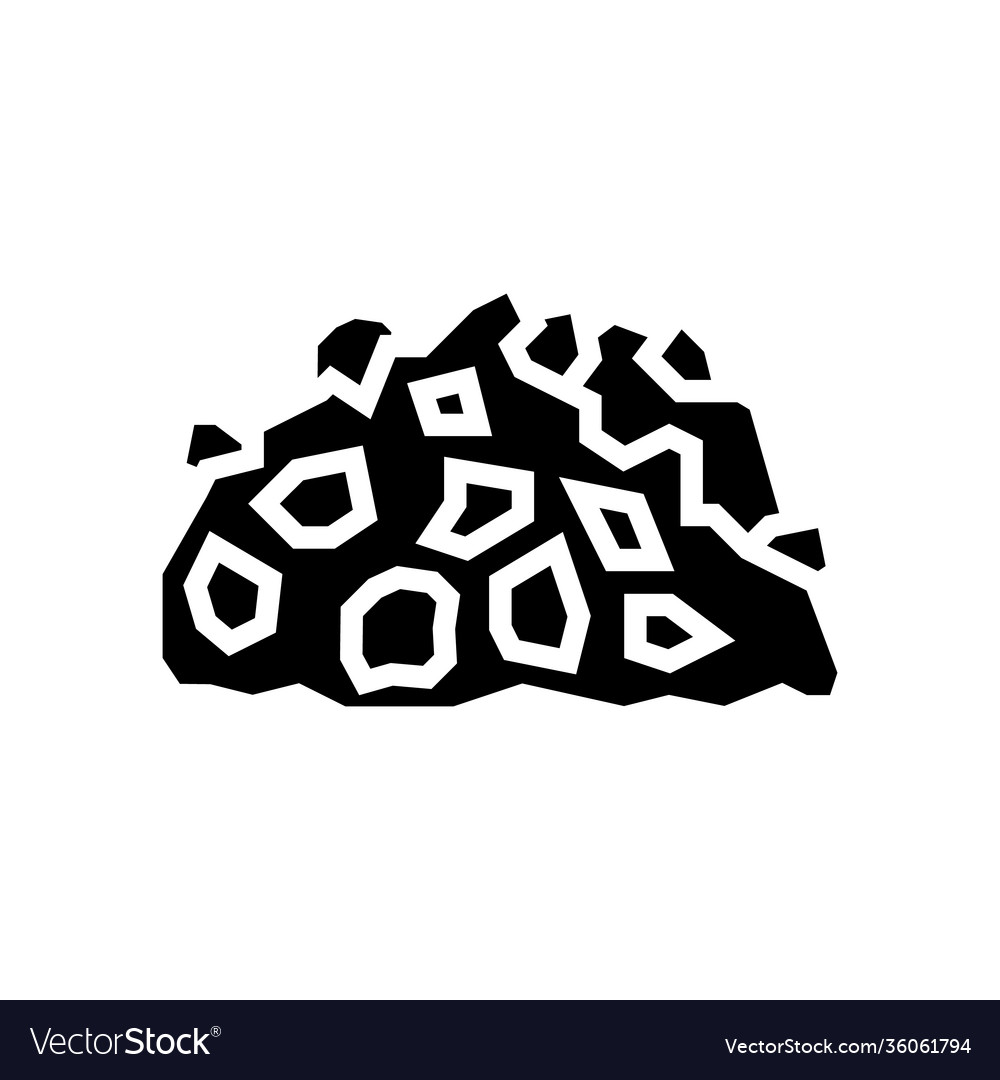 Gravel stone glyph icon Royalty Free Vector Image