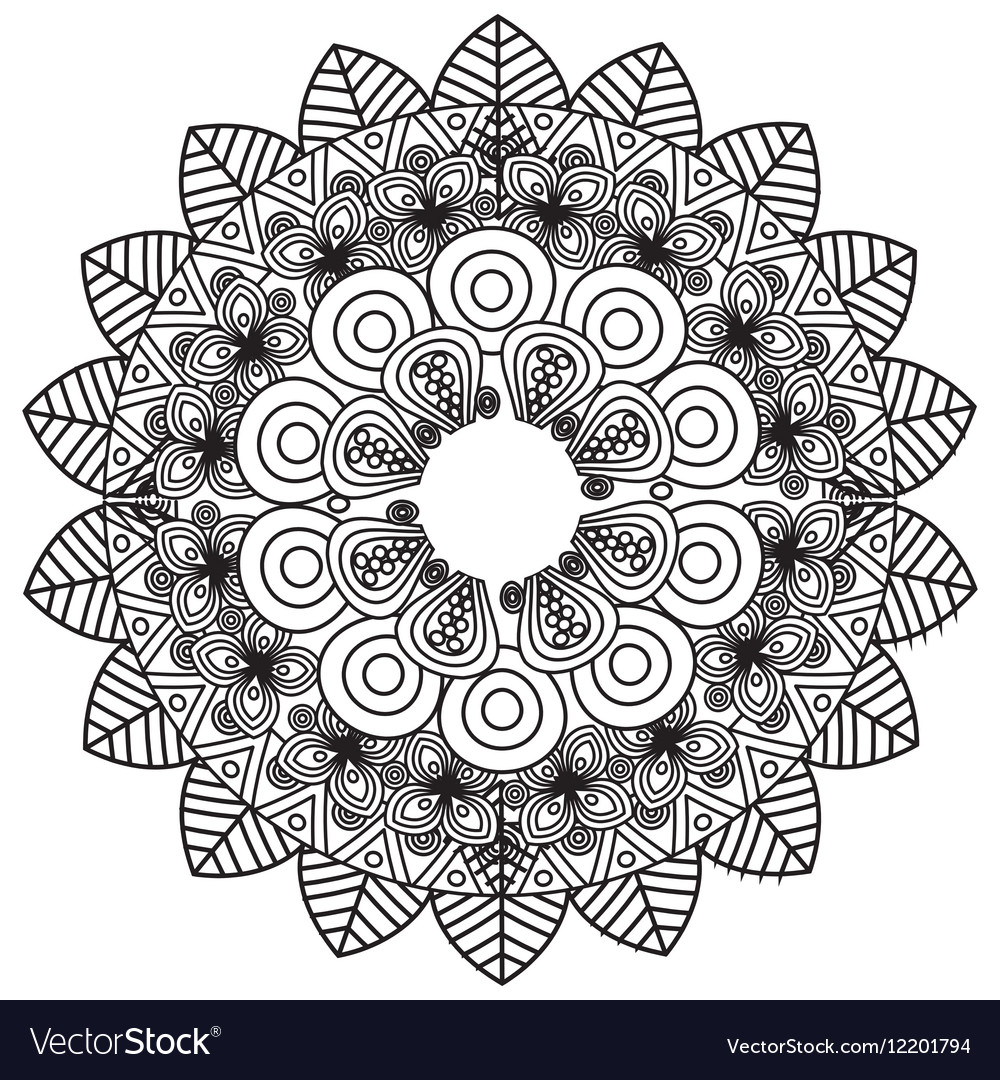 Mandala art decorative icon Royalty Free Vector Image