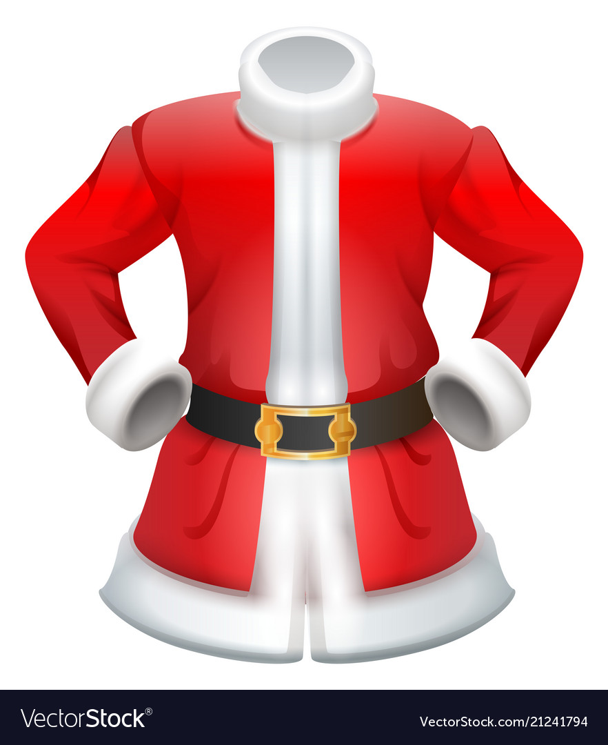 Red fur coat traditional santa claus clothes Vector Image