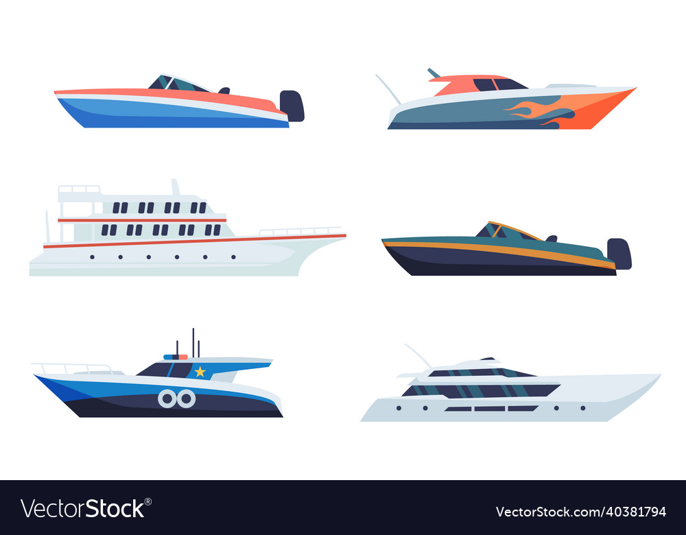 Sea yachts recreational modern and luxury Vector Image