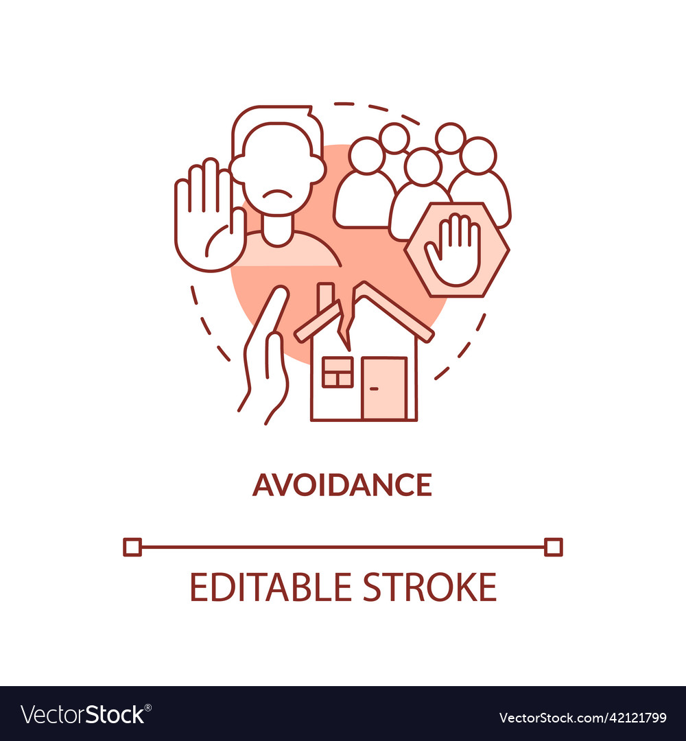 Avoidance terracotta concept icon Royalty Free Vector Image