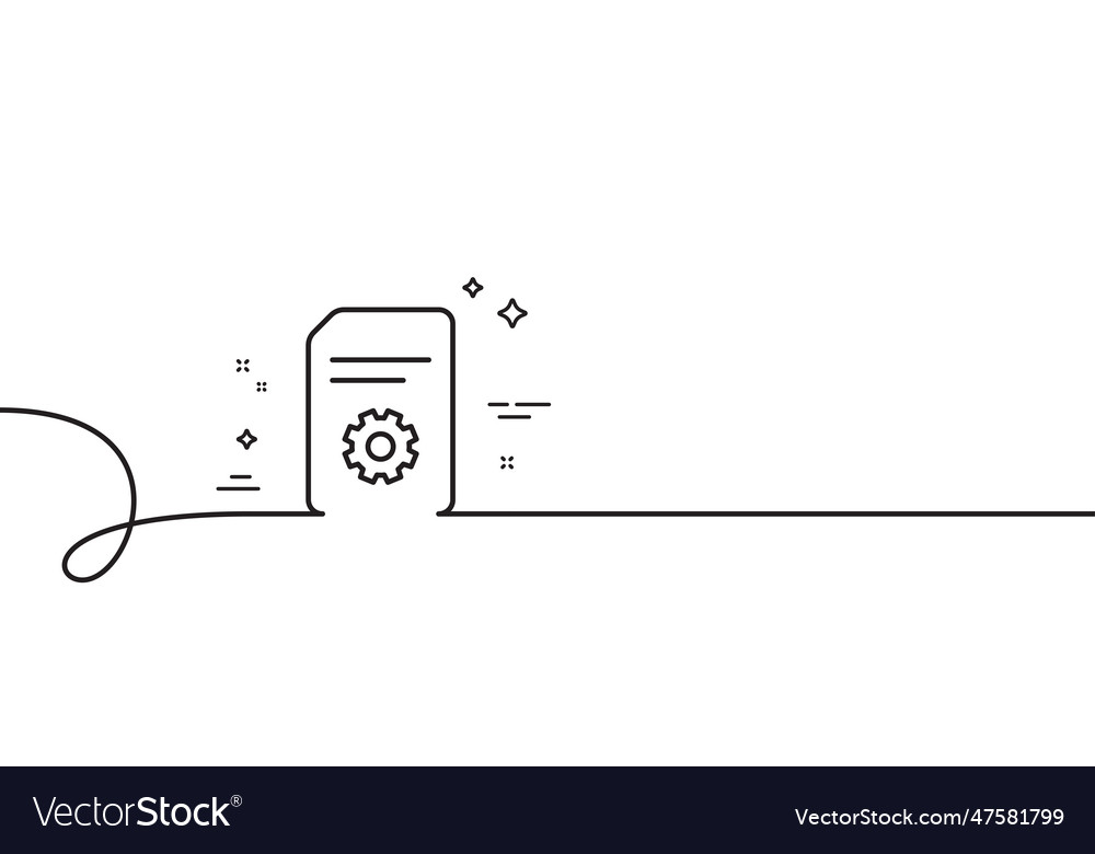 Document management icon file with cogwheel