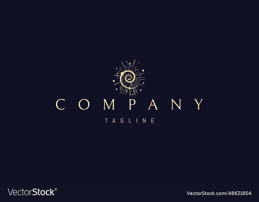 A golden logo with an abstract image Royalty Free Vector