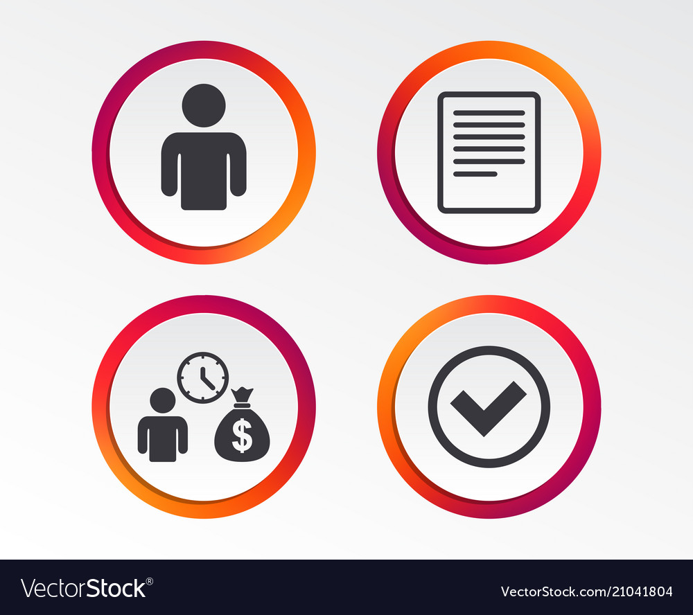 Bank loans icons fill document and get money Vector Image