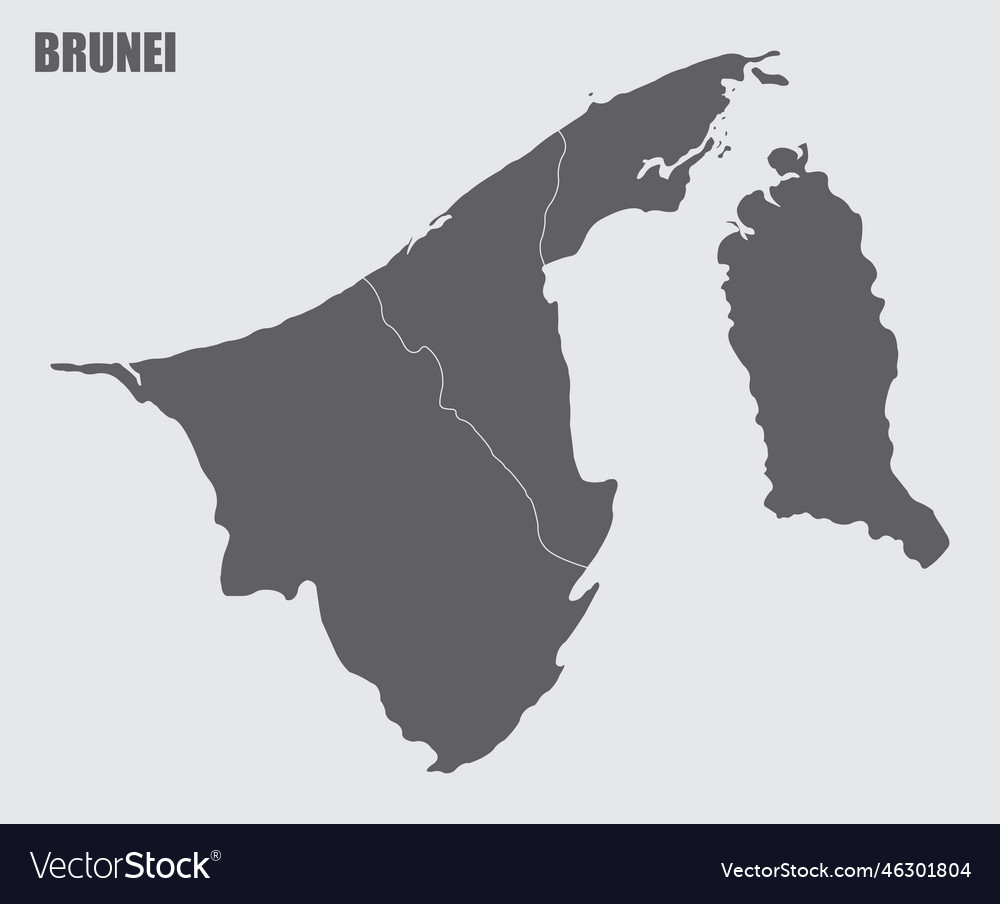 Brunei administrative map Royalty Free Vector Image