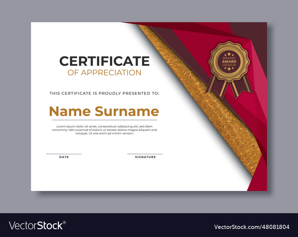 Elegant certificate of achievement template Vector Image