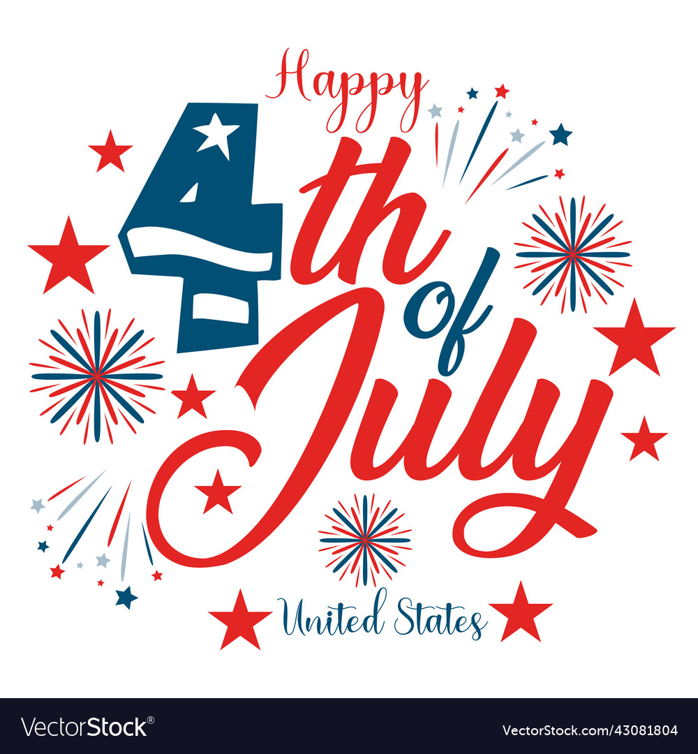 Happy 4th july independence day united states Vector Image