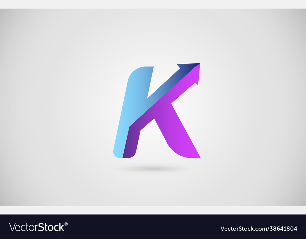 K arrow alphabet letter logo for business Vector Image