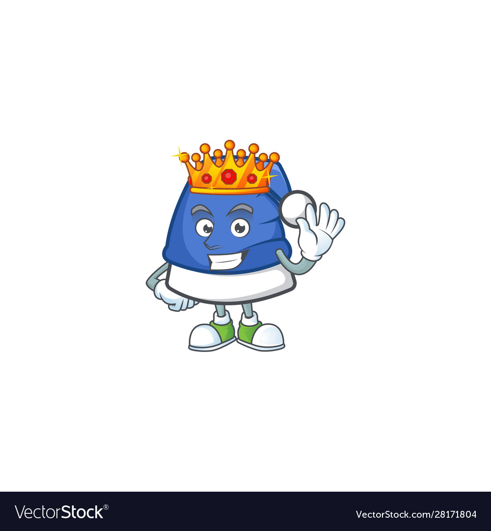 King blue christmas hat on cartoon mascot style Vector Image