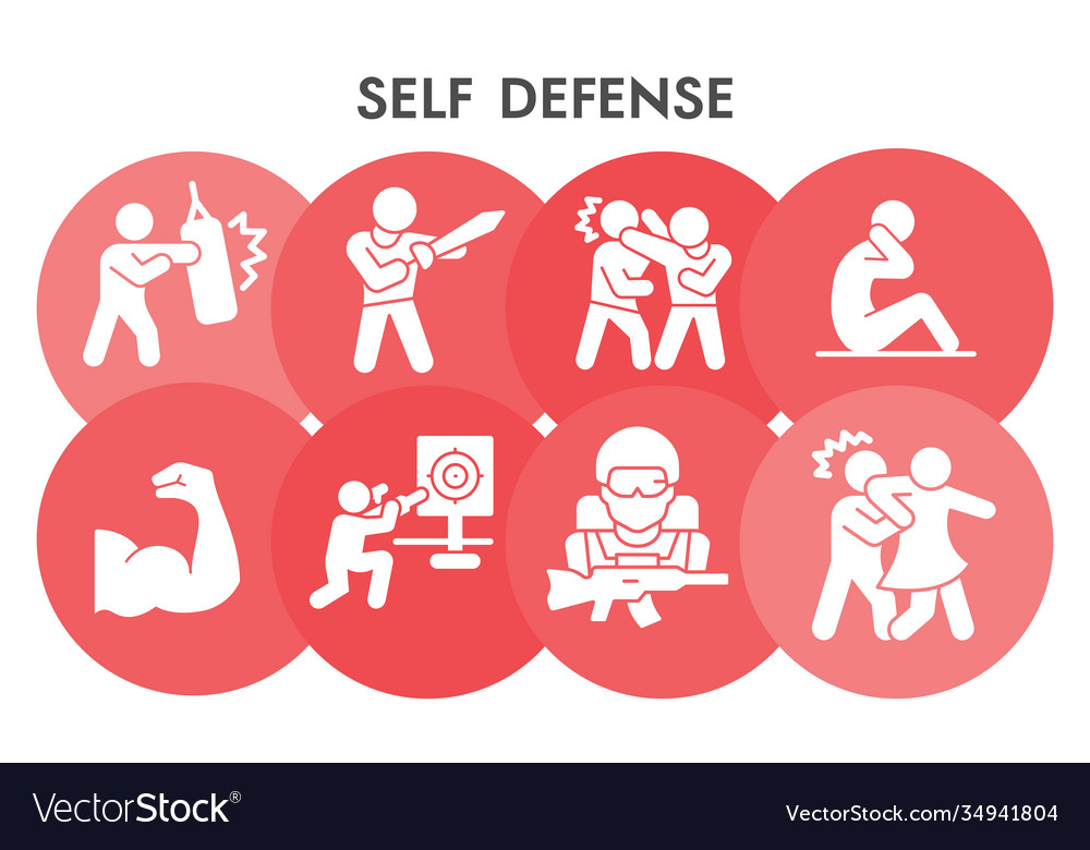 Modern self defense infographic design template Vector Image